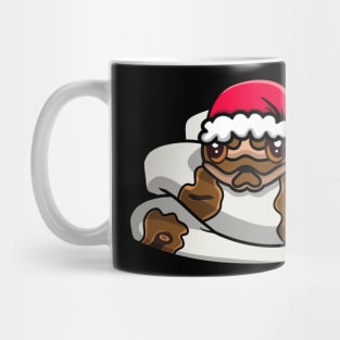 Cute Piebald Ball Python in Santa Hat Mug